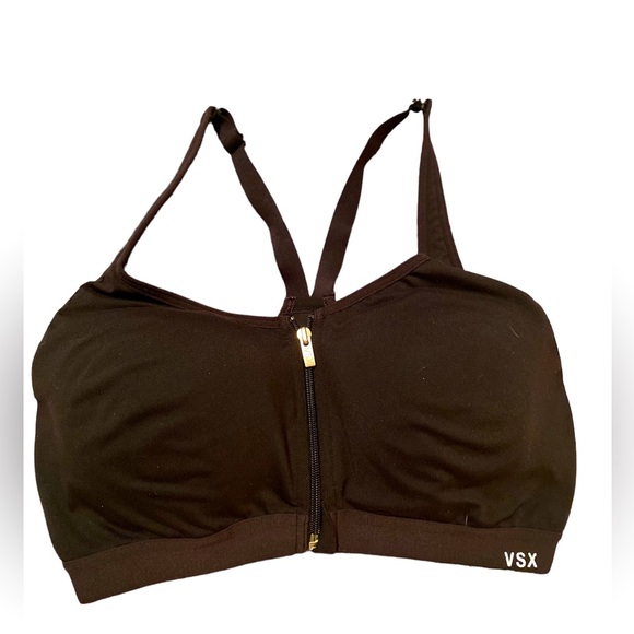 VSX Intimates & Sleepwear Vsx Black Knockout Sports Bra 34d Zipper
